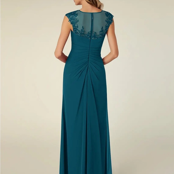 Azazie Deep Teal Embellished Gown - Picture 2 of 7